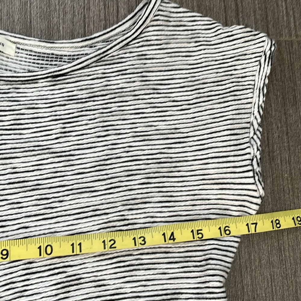 Max Studio Black/White Stripe Textured Twist Knot Hi Lo Dress L EUC - Picture 10 of 14